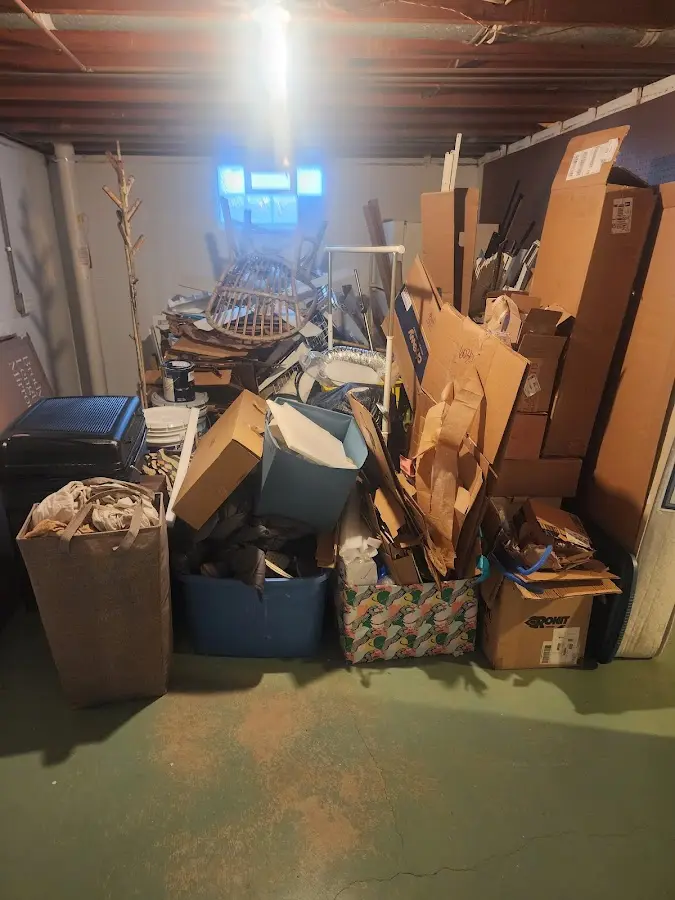 Roll-off dumpster container at job site for Roll Off Dumpster Rental in Nyack